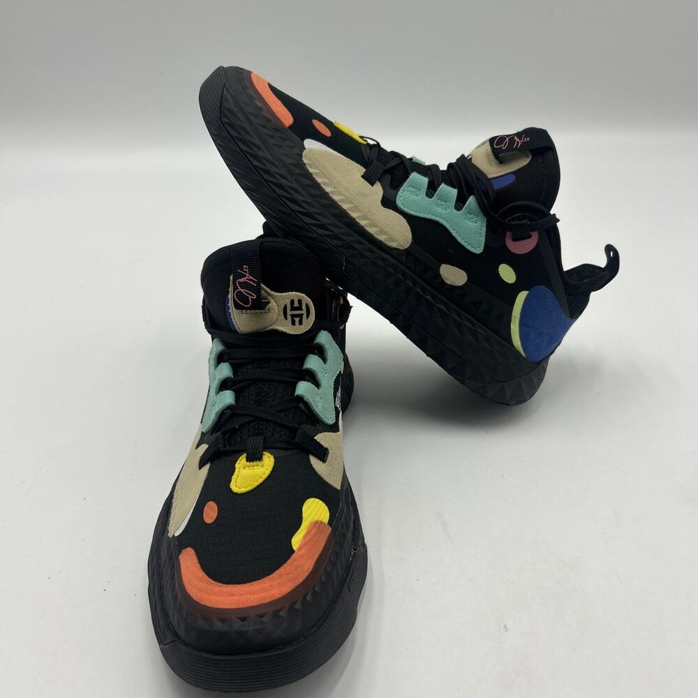 adidas Kids Black Sneakers with Multicolor Accents